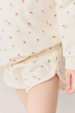 Organic Cotton Ivy Shortie - Simple Flowers Egret