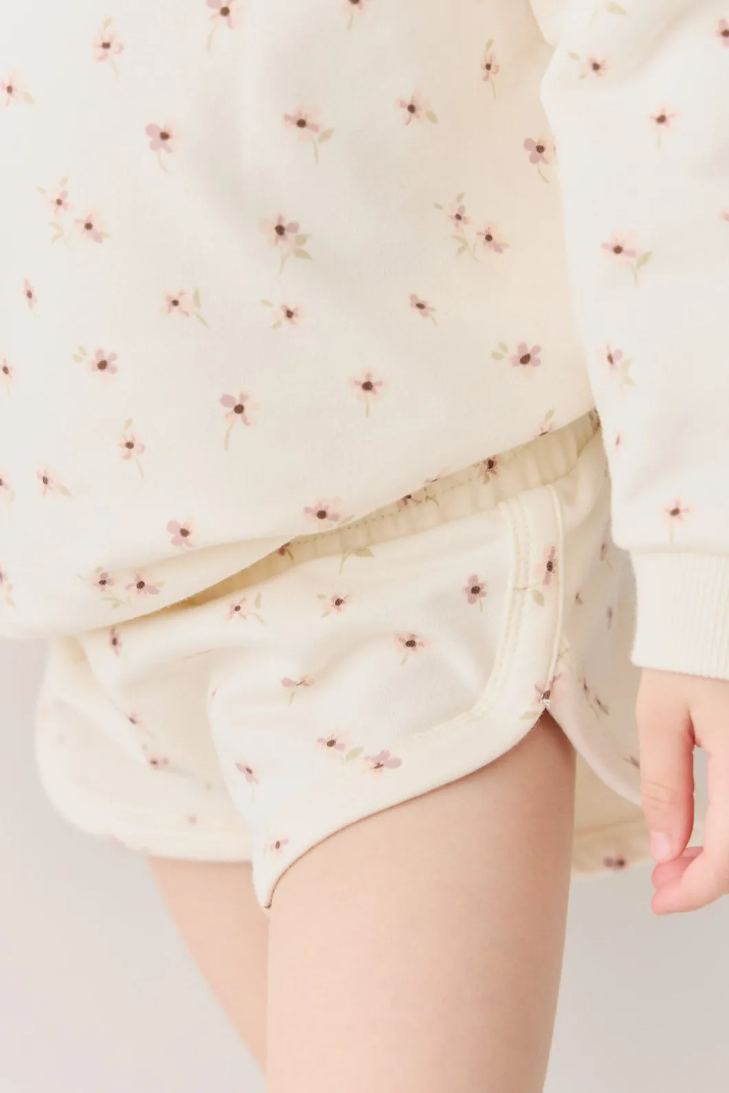Organic Cotton Ivy Shortie - Simple Flowers Egret