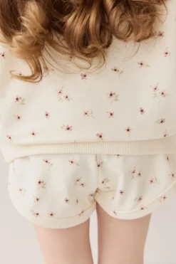 Organic Cotton Ivy Shortie - Simple Flowers Egret