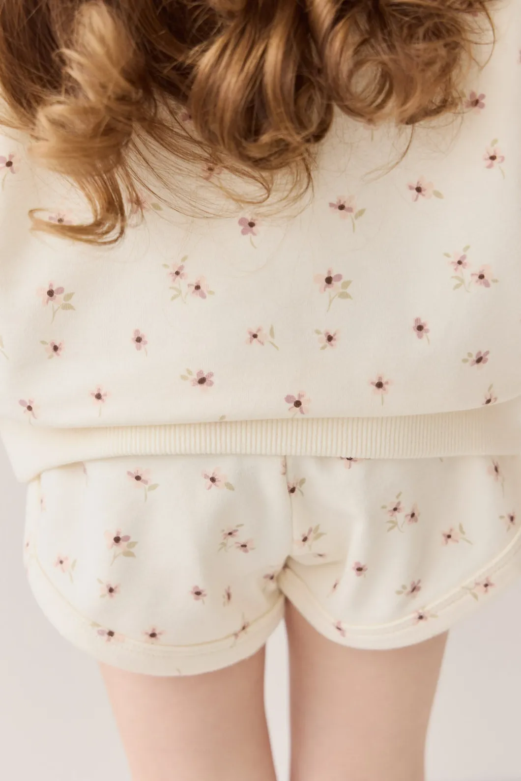 Organic Cotton Ivy Shortie - Simple Flowers Egret