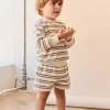Organic Cotton Jalen Oversized Jumper - Raynor Stripe North Sea