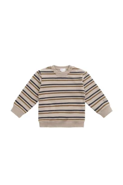 Organic Cotton Jalen Oversized Jumper - Raynor Stripe Pale Khaki