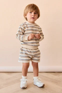 Organic Cotton Jalen Oversized Jumper - Raynor Stripe North Sea