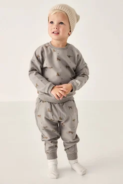 Organic Cotton Jalen Track Pant - Lenny Leopard Sage