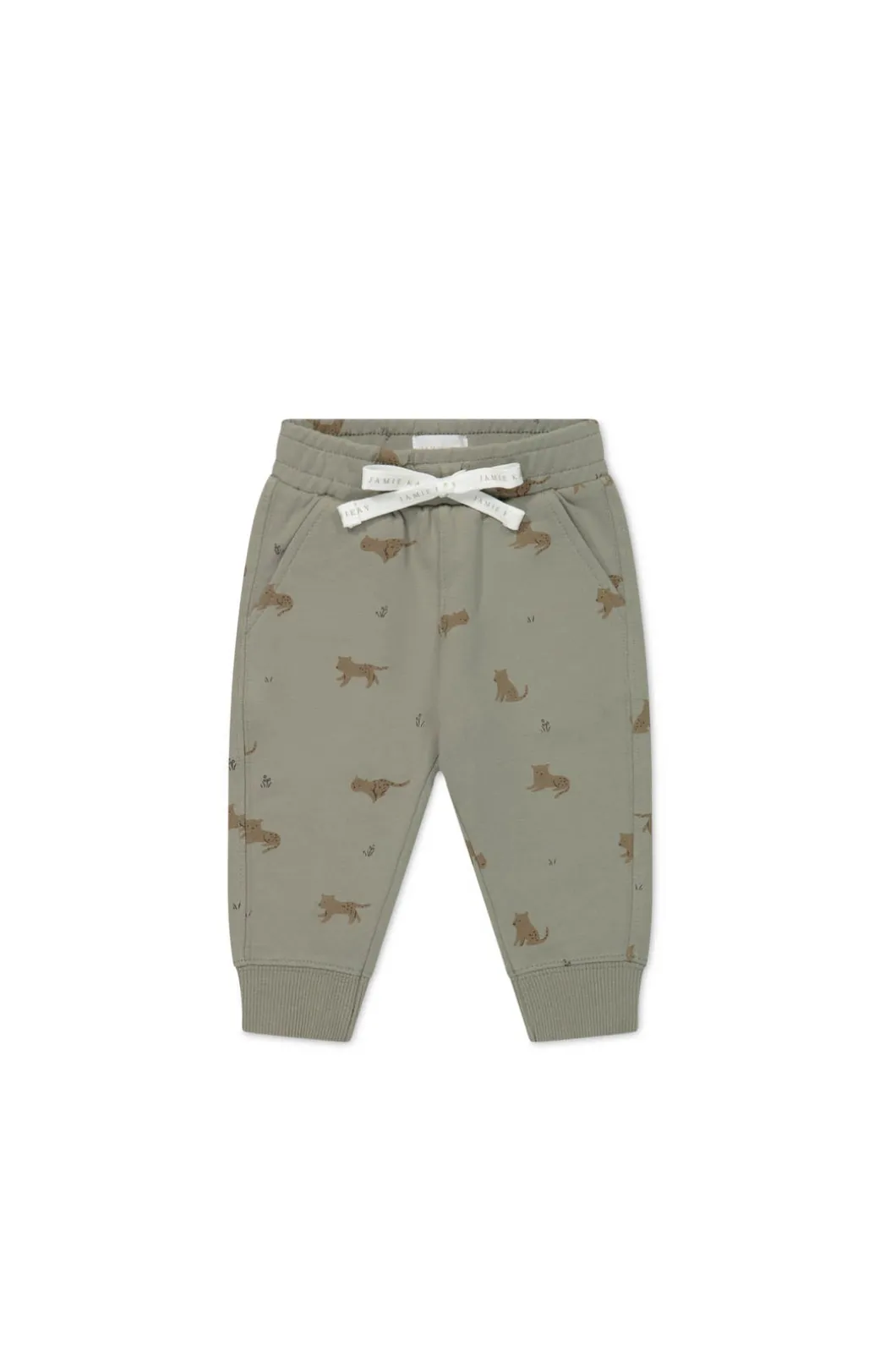 Organic Cotton Jalen Track Pant - Lenny Leopard Sage