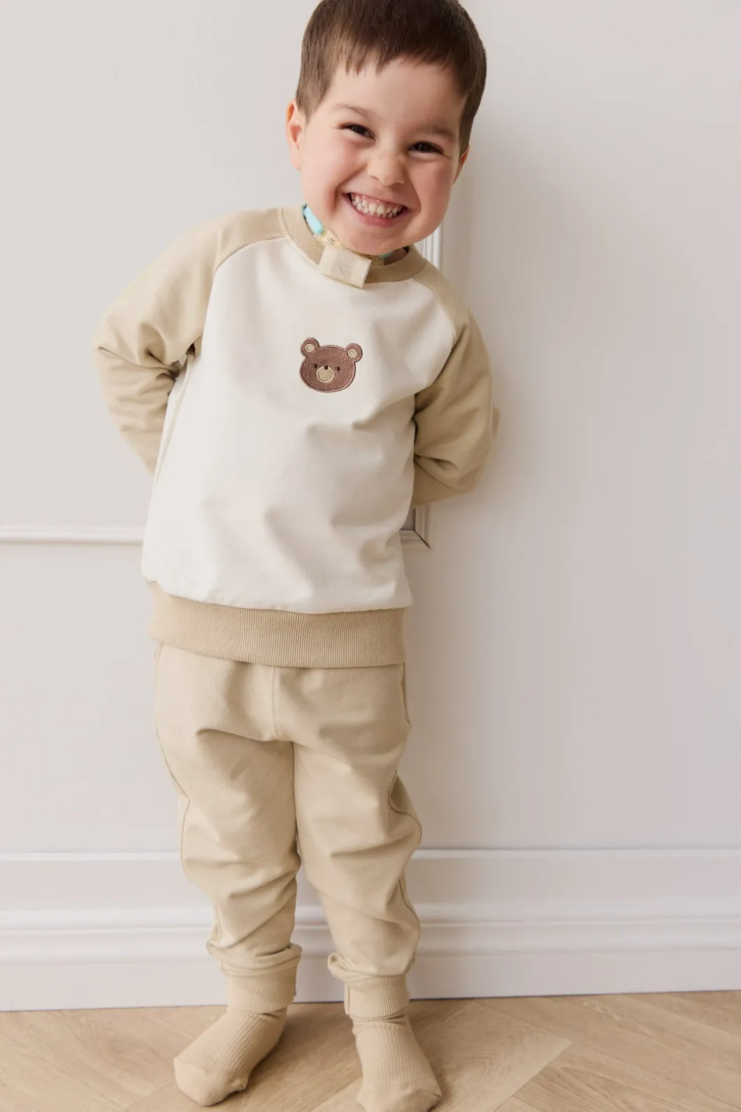 Organic Cotton Jalen Track Pant - Biscuit
