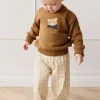 Organic Cotton Kingston Pant - Gingham Pale Khaki