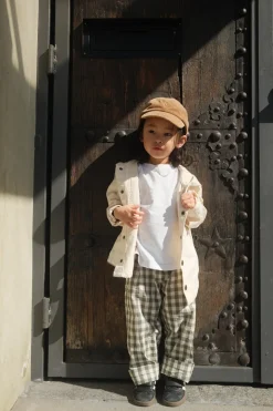 Organic Cotton Kingston Pant - Gingham Grape Leaf