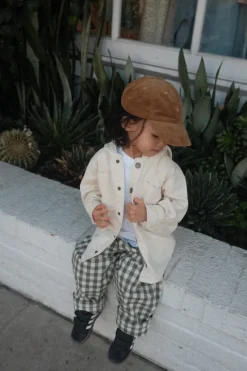 Organic Cotton Kingston Pant - Gingham Grape Leaf