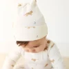 Organic Cotton Knot Beanie - Lenny Leopard Cloud