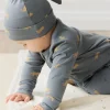 Organic Cotton Knot Beanie - Lenny Leopard Smoke