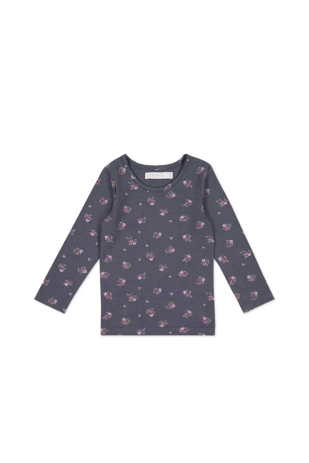 Organic Cotton Long Sleeve Top - Simone Lava