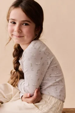 Organic Cotton Long Sleeve Top - Swanning Dawn Blue