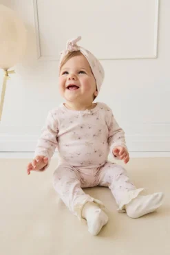 Organic Cotton Long Sleeve Bodysuit - Sweet Pea Floral