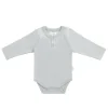 Organic Cotton Long Sleeve Bodysuit - Mineral