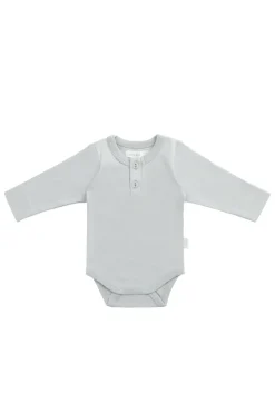 Organic Cotton Long Sleeve Bodysuit - Mineral