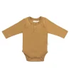 Organic Cotton Long Sleeve Bodysuit - Golden
