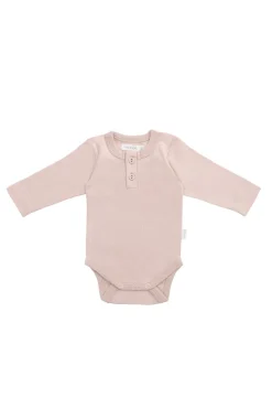 Organic Cotton Long Sleeve Bodysuit - Shell Pink