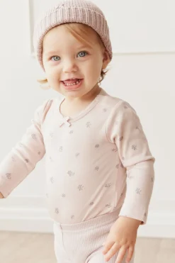 Organic Cotton Long Sleeve Bodysuit - Meredith Violet