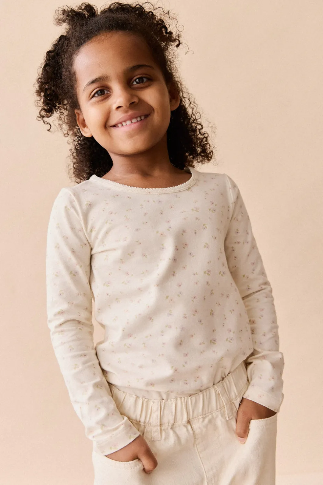 Organic Cotton Long Sleeve Top - Briella Whisper
