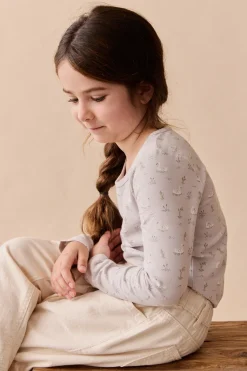 Organic Cotton Long Sleeve Top - Swanning Dawn Blue