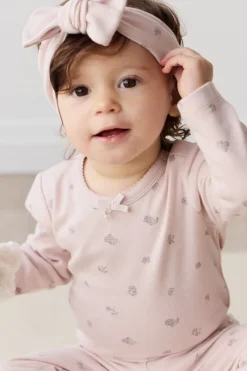 Organic Cotton Long Sleeve Bodysuit - Meredith Violet
