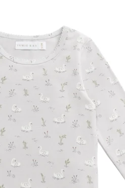 Organic Cotton Long Sleeve Top - Swanning Dawn Blue