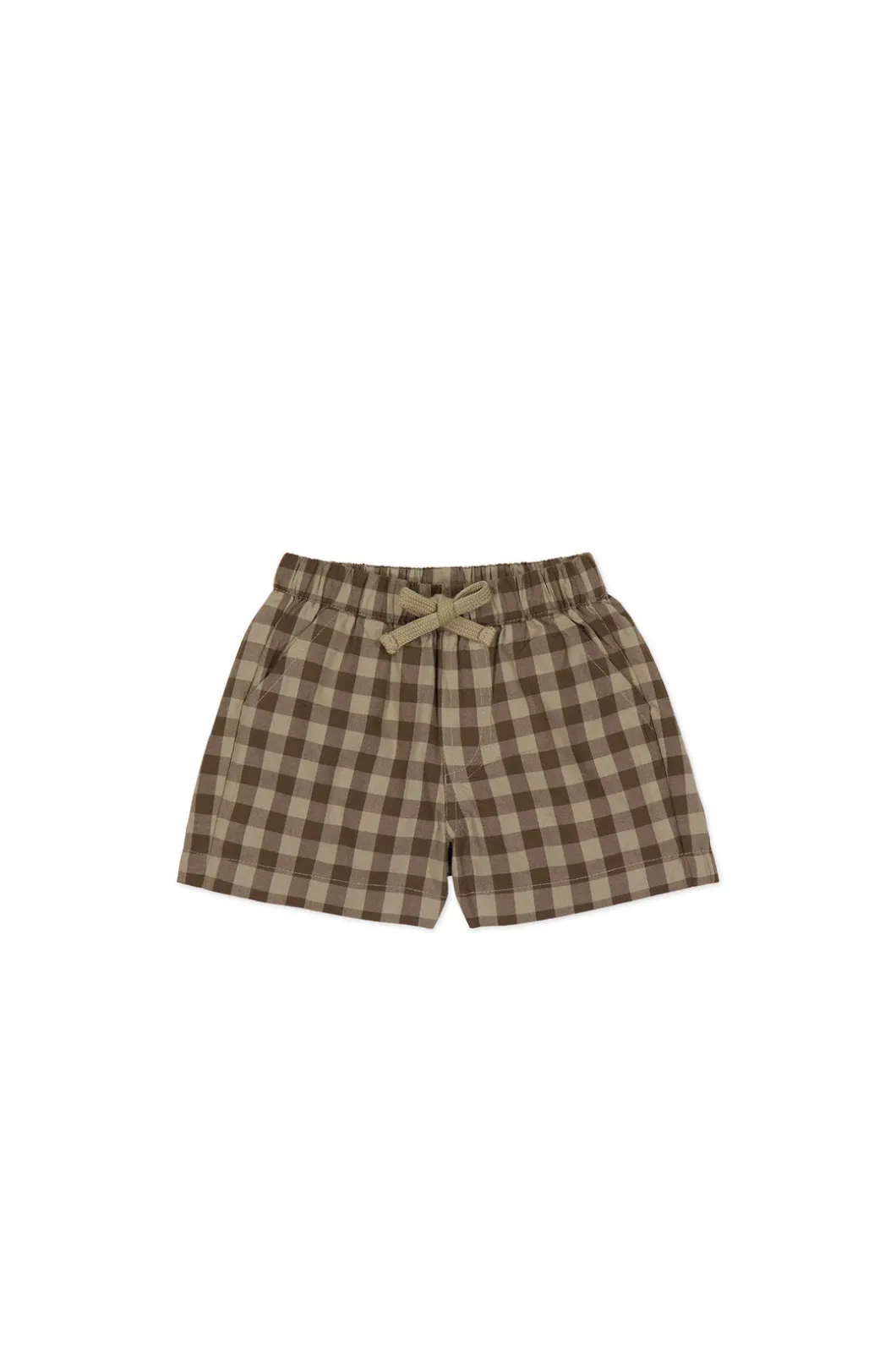 Organic Cotton Louis Short - Gingham Shitake