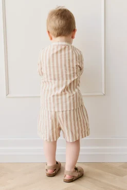 Organic Cotton Louis Short - Vertical Stripe Tiger/Cloud