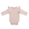 Organic Cotton Maddie Long Sleeve Bodysuit - Shell Pink