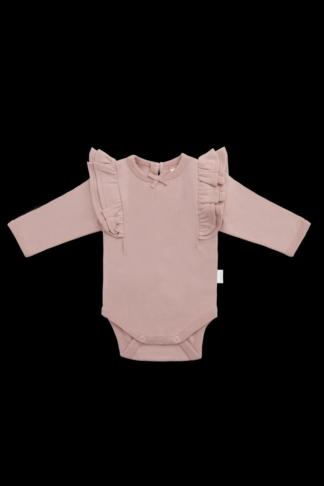 Organic Cotton Maddie Long Sleeve Bodysuit - Powder Pink