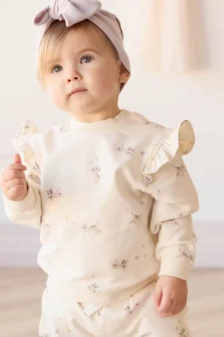 Organic Cotton Maple Sweatshirt - Playful Kittens Whisper White Large
