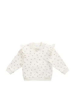 Organic Cotton Maple Sweatshirt - Simple Flowers Egret