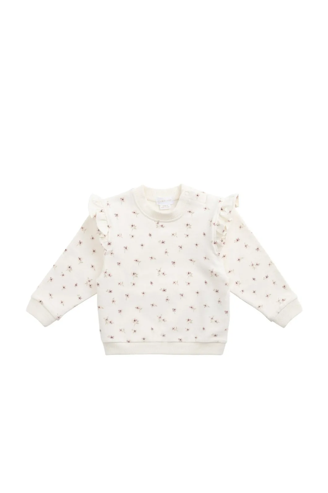Organic Cotton Maple Sweatshirt - Simple Flowers Egret
