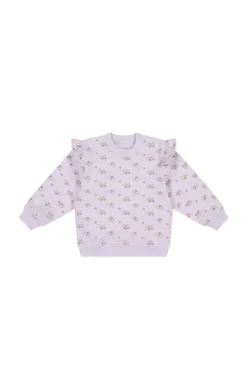 Organic Cotton Maple Sweatshirt - Rose Floral Pink