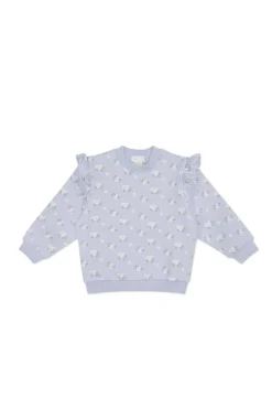 Organic Cotton Maple Sweatshirt - Rose Floral Smoke