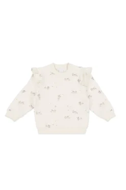 Organic Cotton Maple Sweatshirt - Playful Kittens Whisper White Large