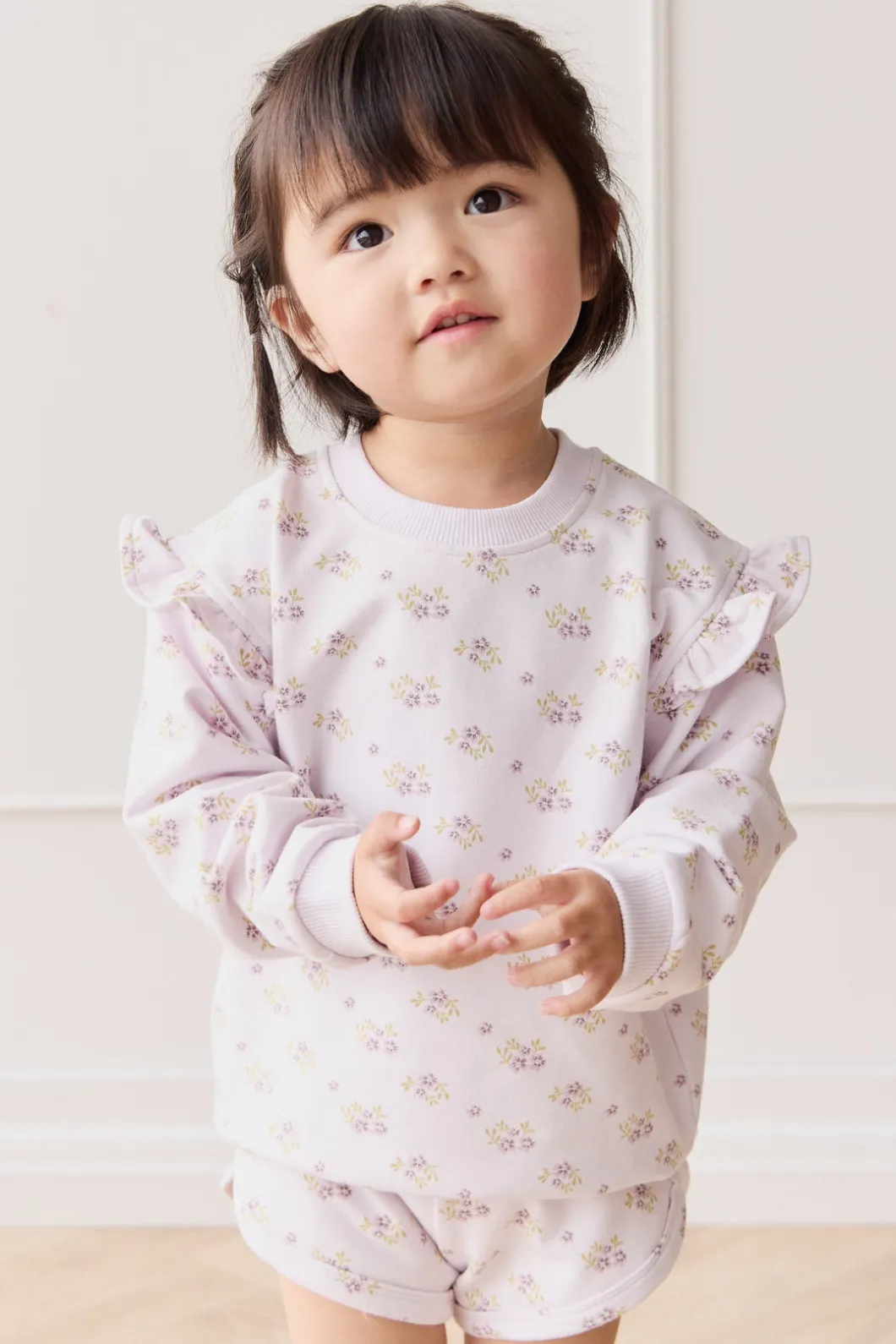 Organic Cotton Maple Sweatshirt - Rose Floral Pink