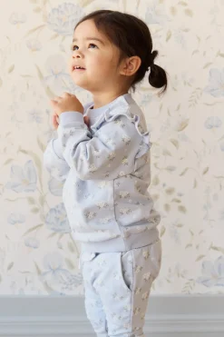 Organic Cotton Maple Sweatshirt - Rose Floral Smoke