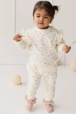 Organic Cotton Maple Sweatshirt - Simple Flowers Egret