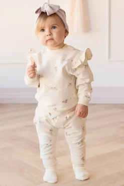 Organic Cotton Maple Sweatshirt - Playful Kittens Whisper White Large