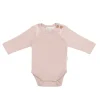 Organic Cotton Marlo Long Sleeve Bodysuit - Shell Pink
