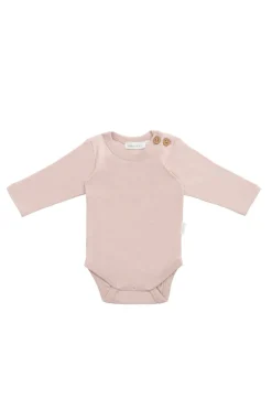 Organic Cotton Marlo Long Sleeve Bodysuit - Shell Pink