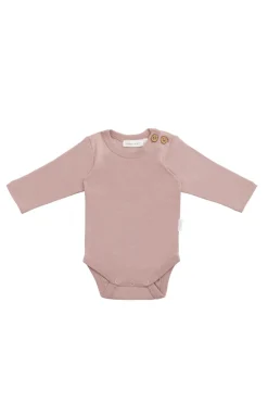Organic Cotton Marlo Long Sleeve Bodysuit - Powder Pink