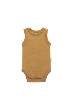 Organic Cotton Marlo Sleeveless Bodysuit - Golden