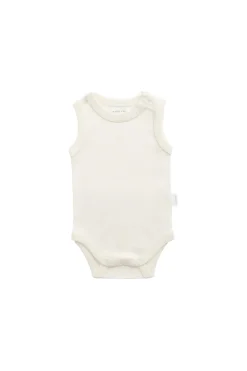 Organic Cotton Marlo Sleeveless Bodysuit - Buttermilk