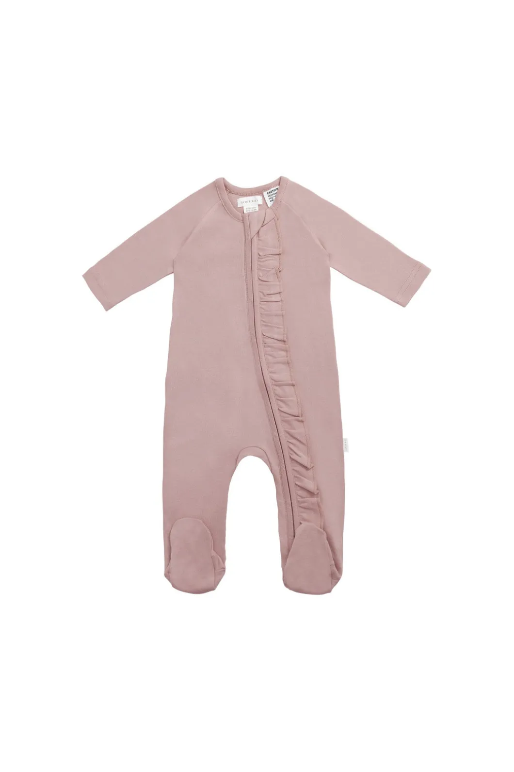 Organic Cotton Melanie Zip Onepiece - Powder Pink
