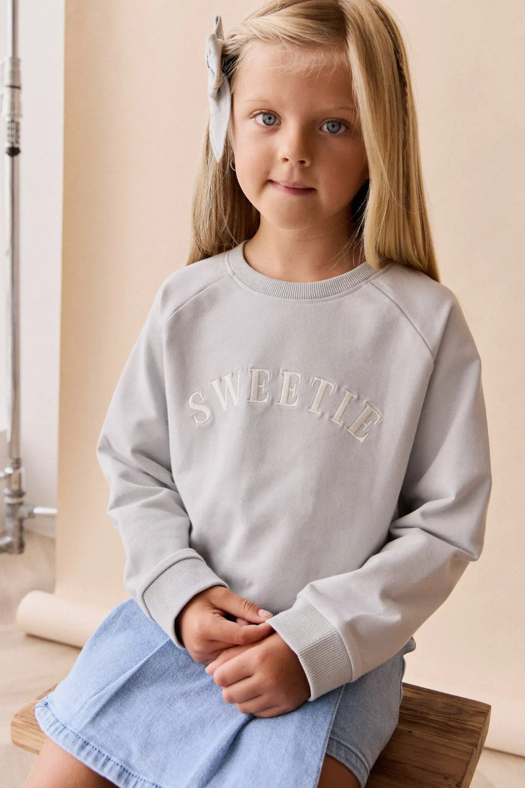 Organic Cotton Mimi Sweatshirt - Dawn Blue Sweetie