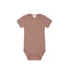 Organic Cotton Modal Darcy Rib Tee Bodysuit - Powder