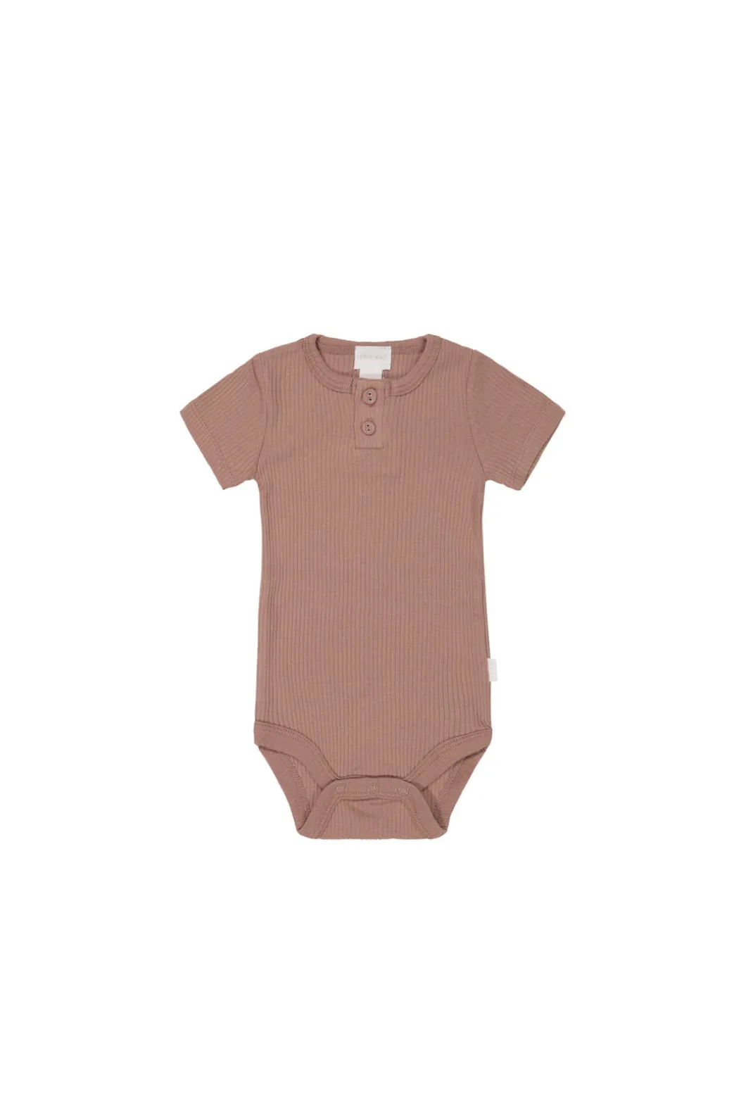 Organic Cotton Modal Darcy Rib Tee Bodysuit - Powder